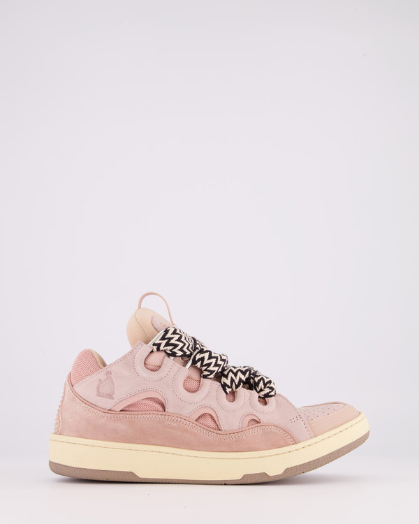 Leather Curb Sneakers Rosa