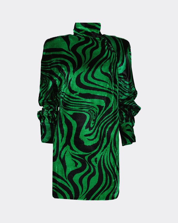 Fantasy Print Dress Green