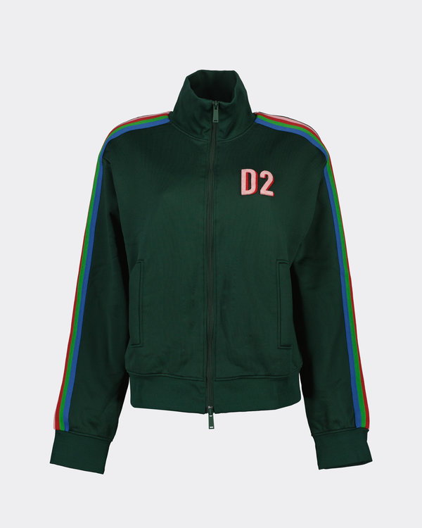 Side Band Zip Jacket Dunkelgrün
