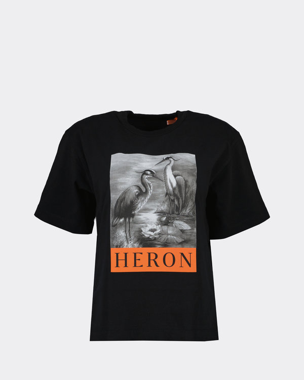 Heron BW T-shirt Zwart