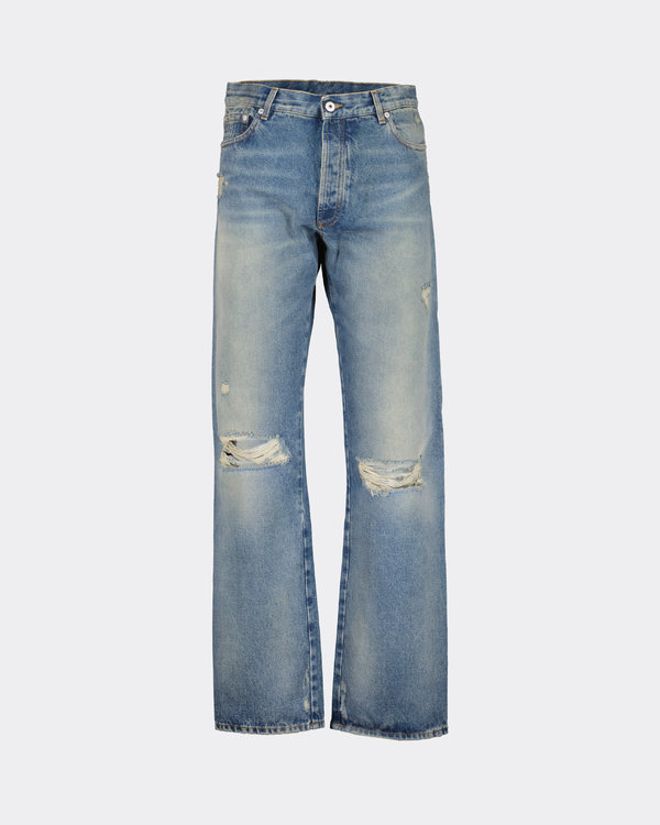 Distressed regular 5 Jeans Blau