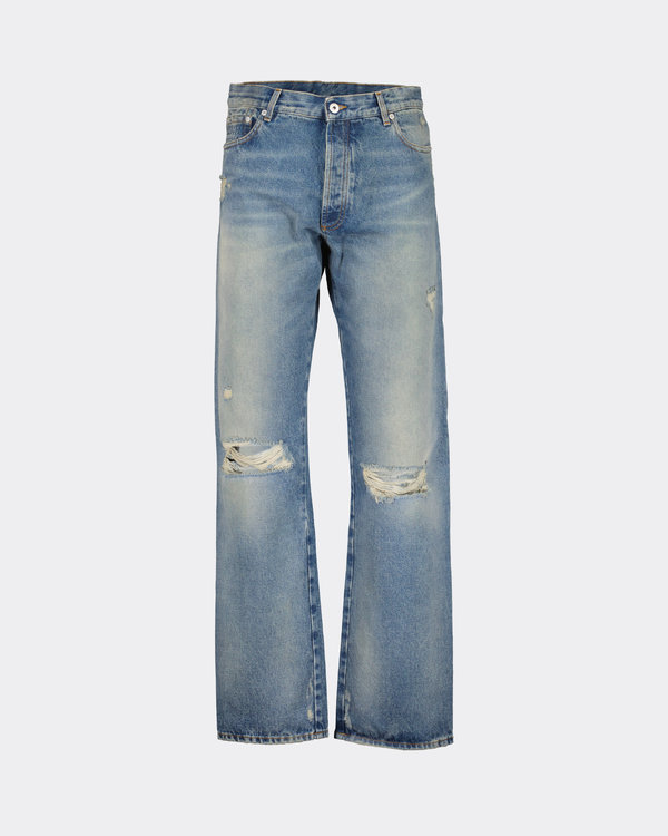 Distressed regular 5 Jeans Blue