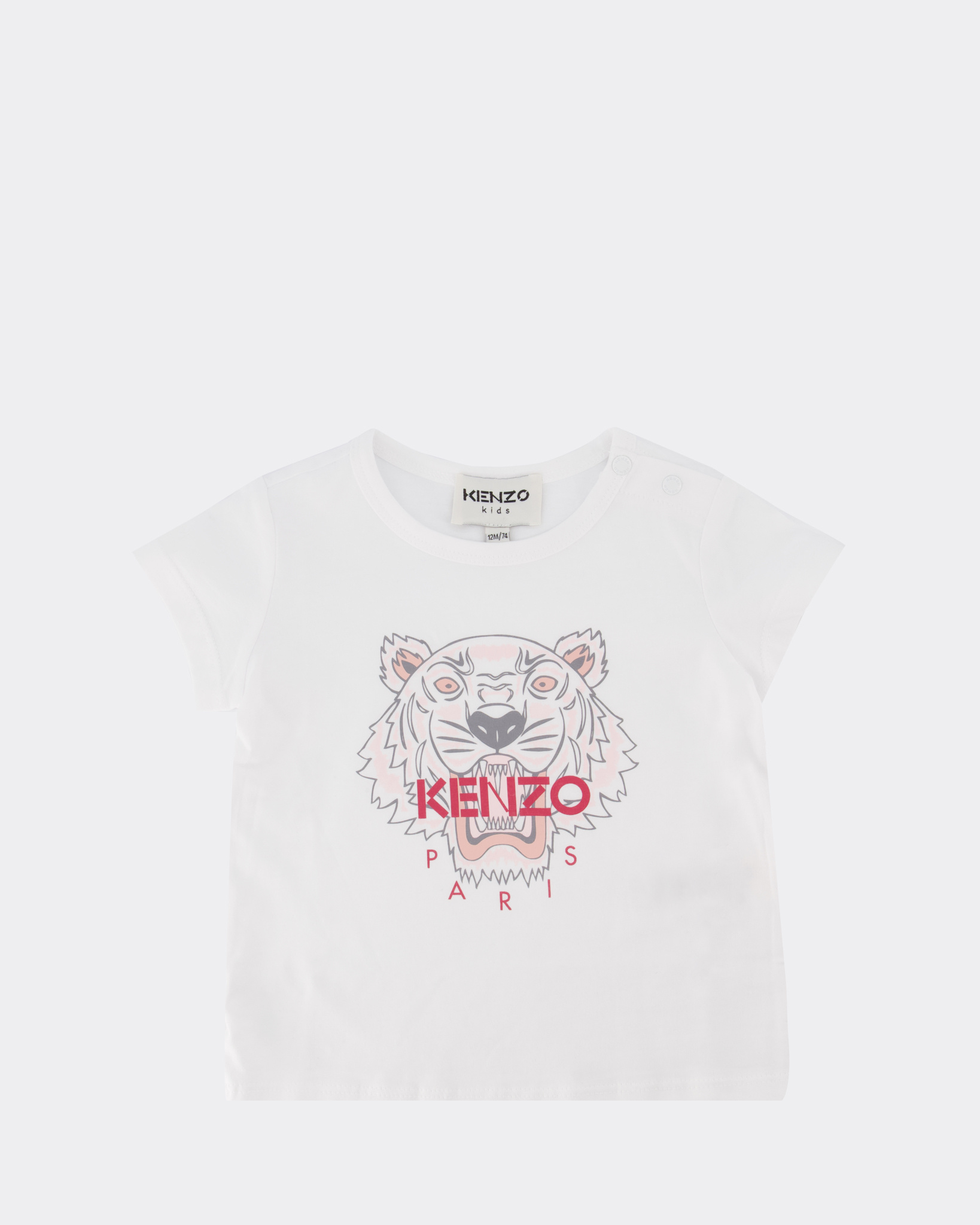 Kids Tiger Baby T-shirt Wit/Roze - Beachim