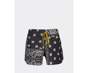 Rhude Bandana Print Swim Shorts Black - Beachim