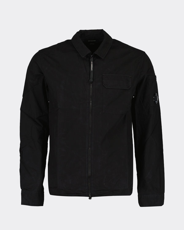 Gabardine Overshirt Schwarz