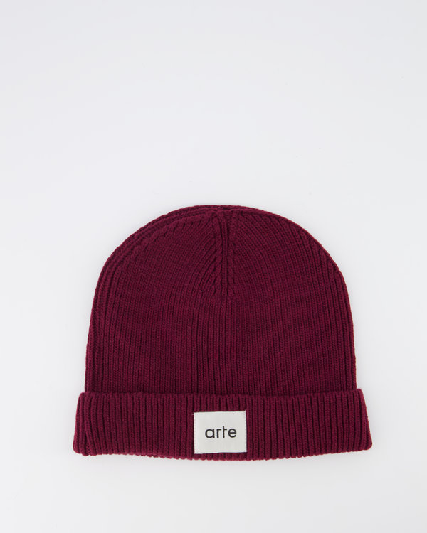 Bennie Label Beanie Bordeaux