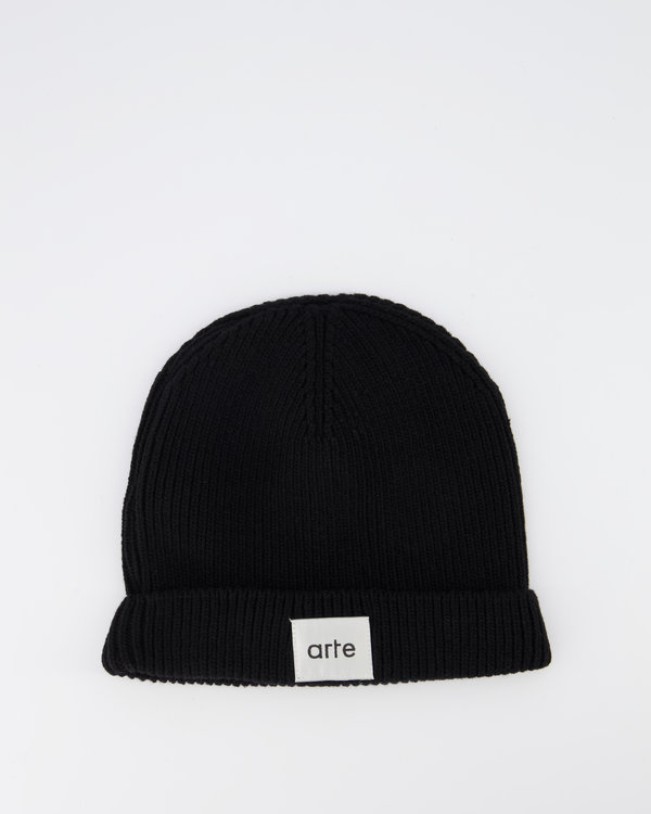 Bennie Label Beanie Zwart