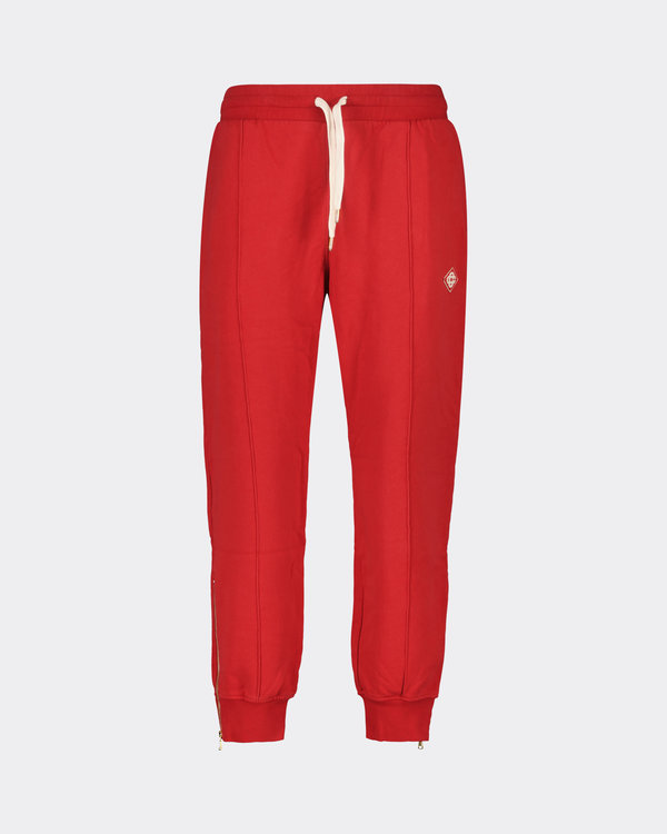 Zip Hem Sweatpants Red