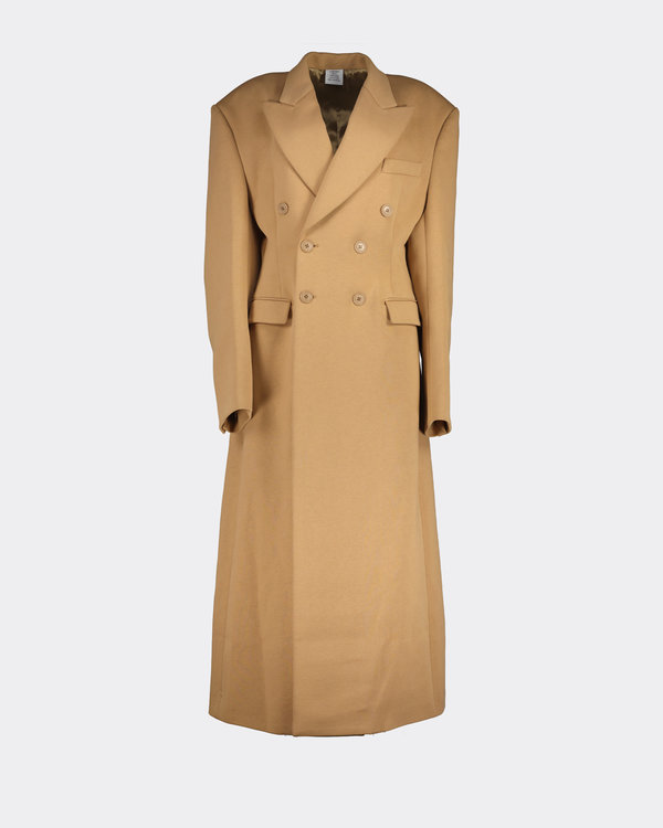 Double Breasted Molton Coat Beige