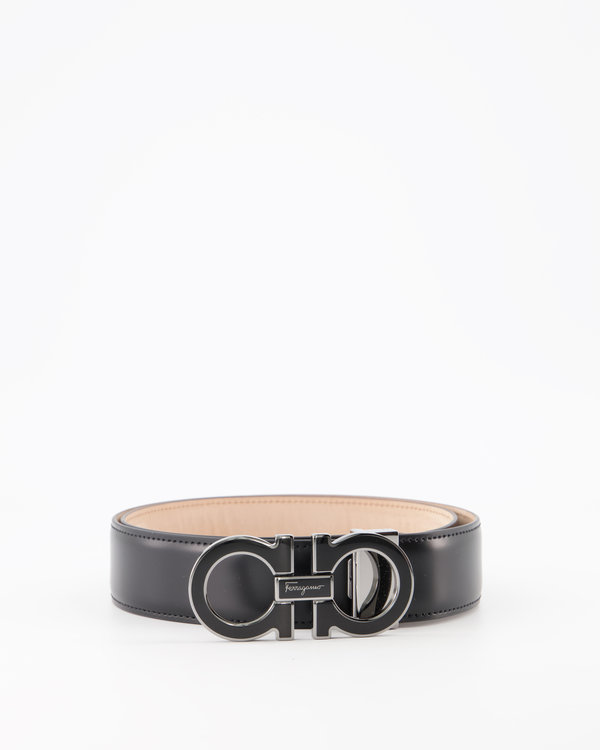 Adjustable logo Silver Belt Black