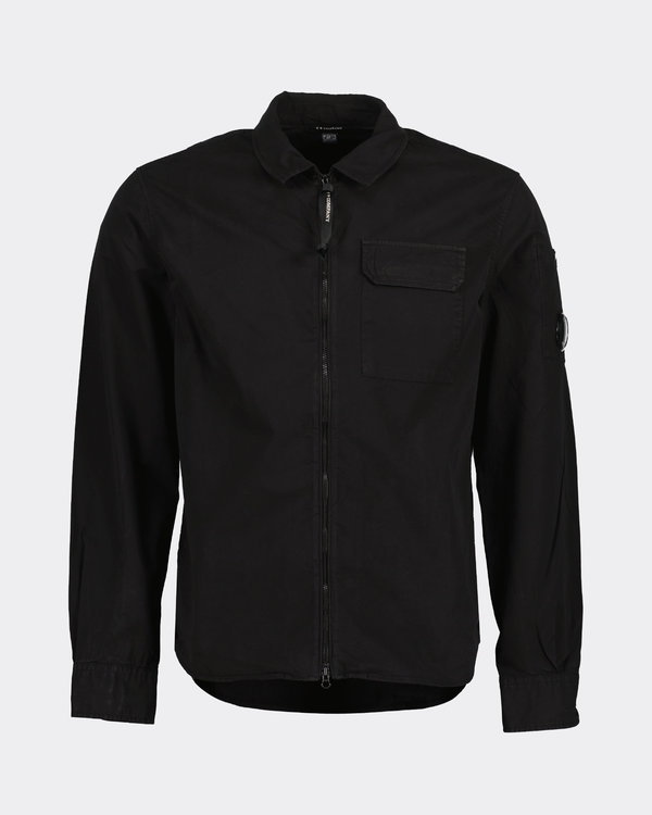 Gabardine Overshirt Schwarz