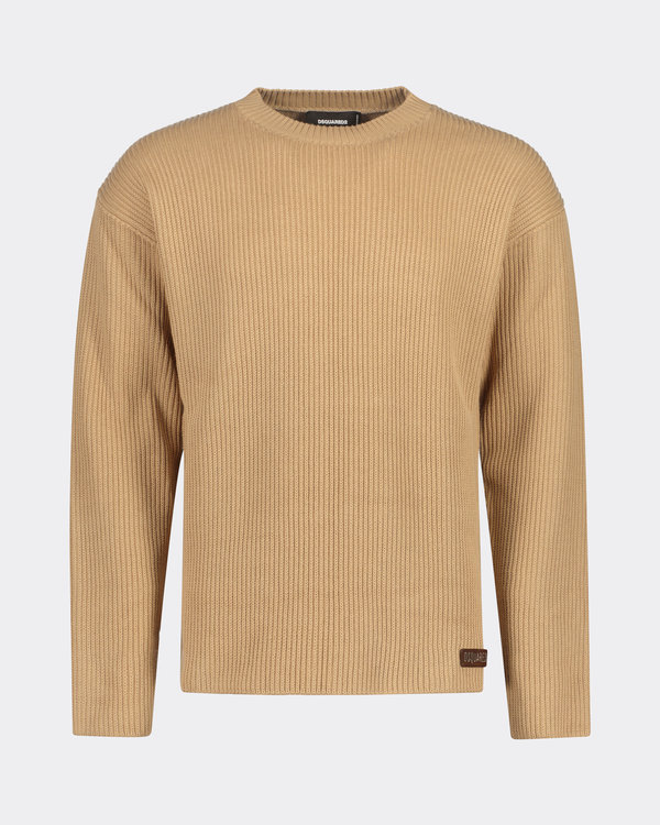 Dsquared2 D2 Rib Sweater Beige D2 Rib Sweater Beige