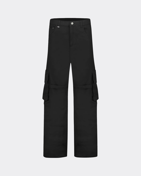 Strap Cargo Pants Black