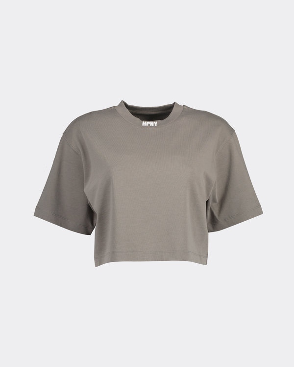 HPNY EMB CROP SS T-Shirt Grey