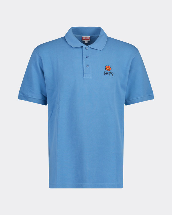 Embroidered Logo Polo Blauw