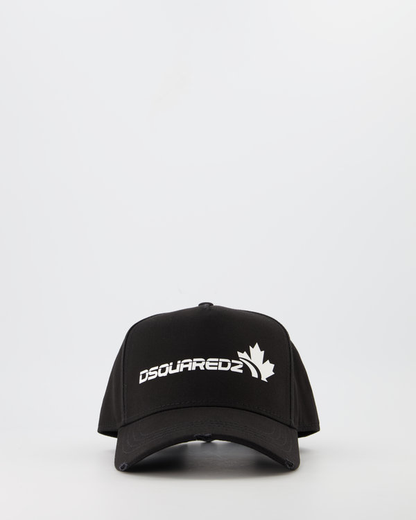 Leaf Logo Baseball Caps Black