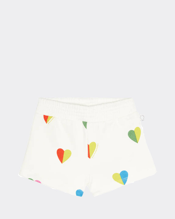 Colourful Hearts  Shorts Ivory