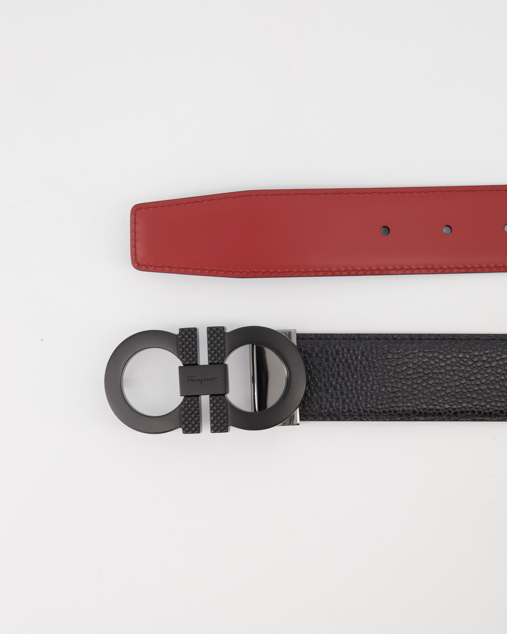 Black and red reversible ferragamo belt sales
