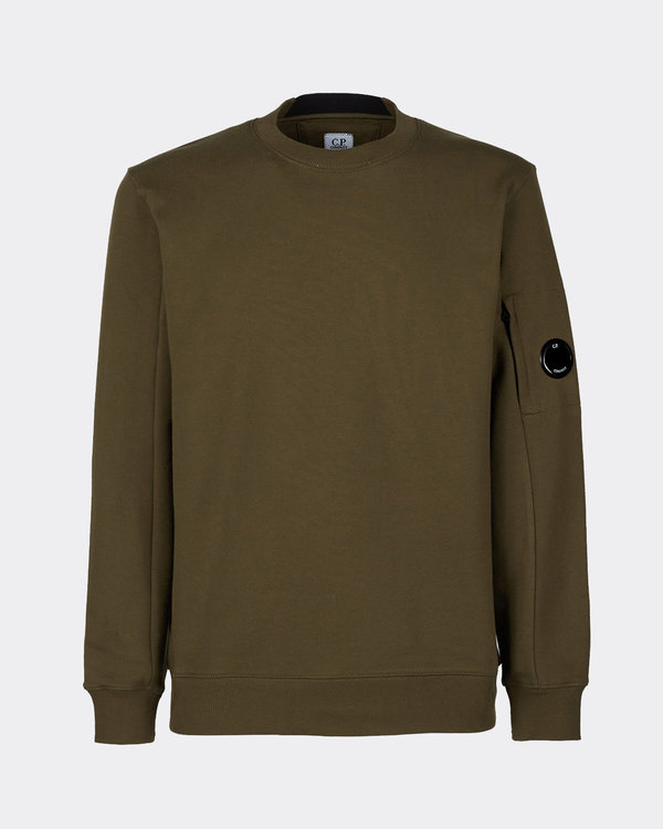 Crew Neck Goggle Logo Sweater Green