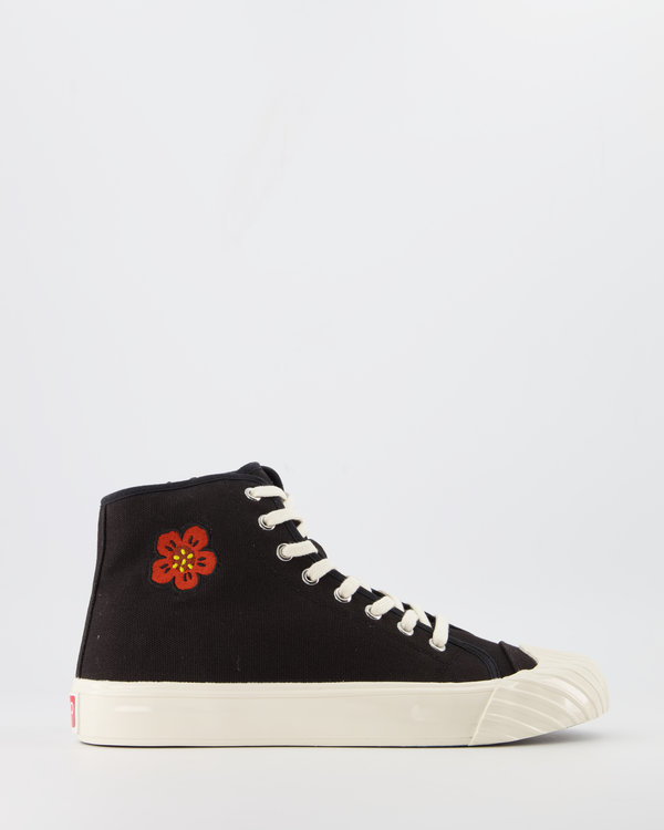 High Top Flower Sneakers Schwarz