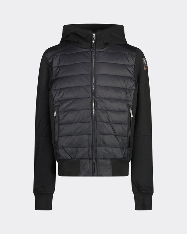 Nylon Fleece Hooded Jacket Black