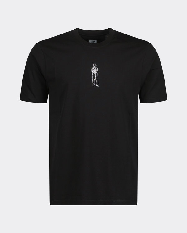 30/1 Horizontaal T-Shirt Zwart