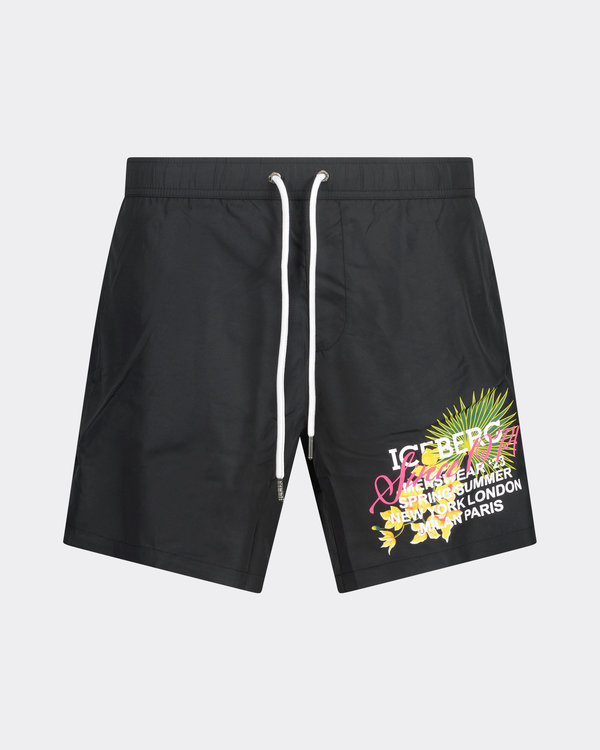 Flower Swimshorts Black