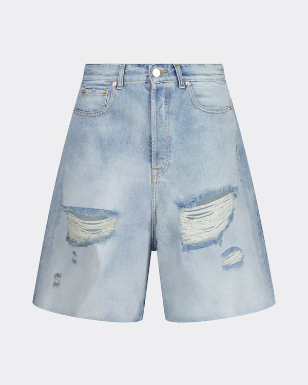 Destroyed Baggy Shorts Licht Blauw