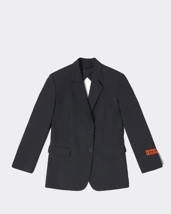 Back Cutout Gabarine Blazer Schwarz