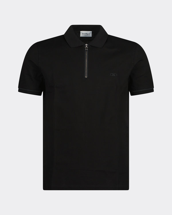 Four Seasons Zipper Polo Black