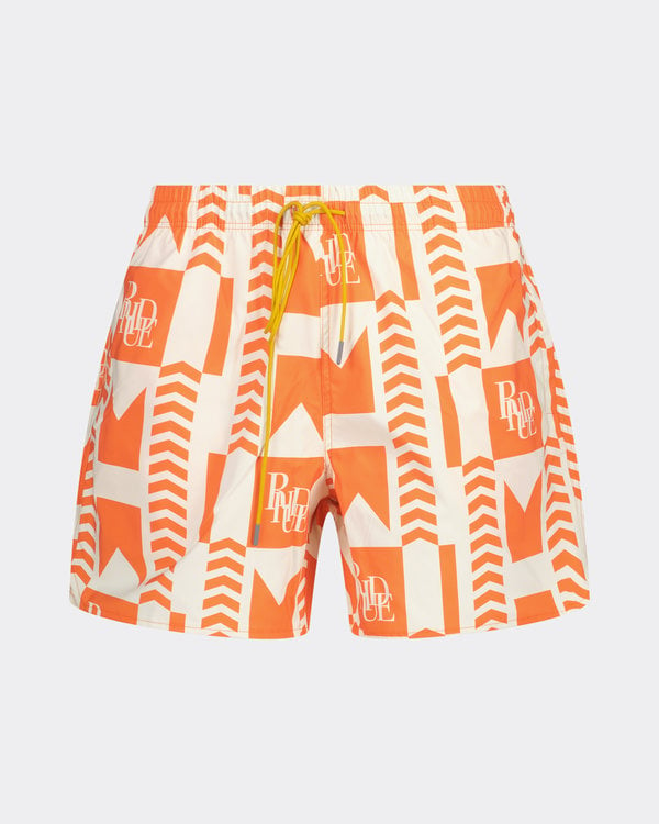 Grass Trunks Print Swim Shorts Oranje