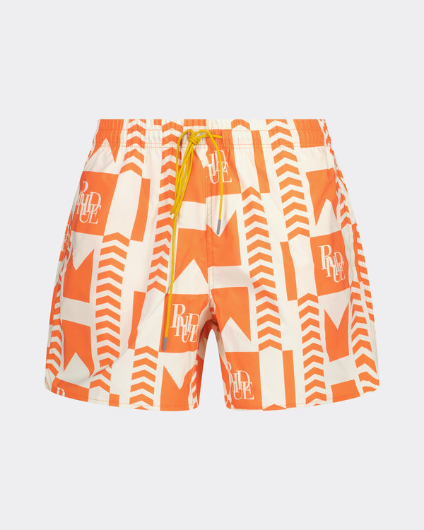 Rhude Grasse TrunksPrint Swim Shorts  Orange Grasse TrunksPrint Swim Shorts  Orange