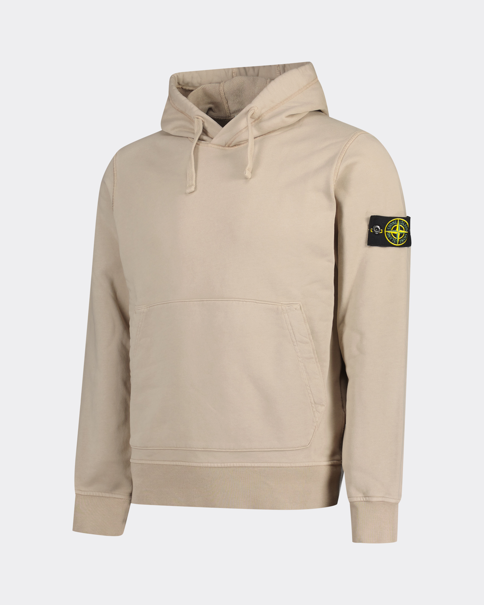 Beige stone island on sale hoodie