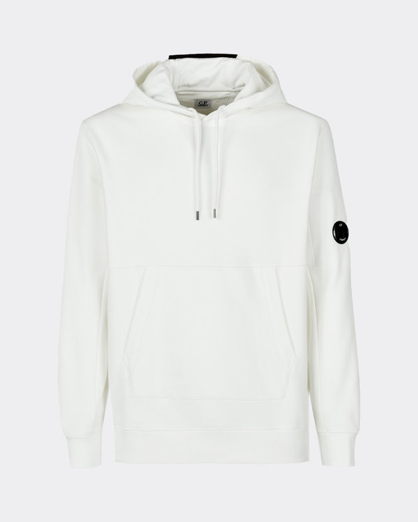 Diagonal Raised Hoodie White