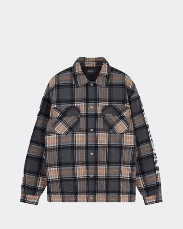 Quilted Flannel Overshirt Grey