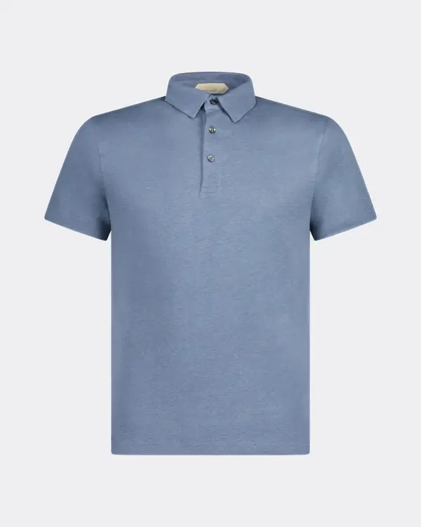 Linnen Polo Blauw