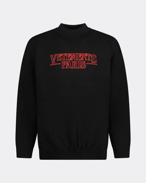 Paris Logo Sweater Black