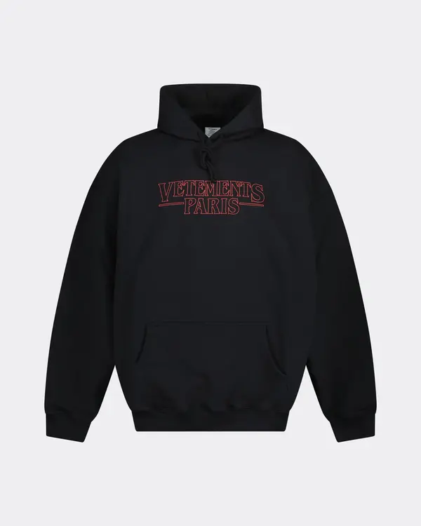 Paris Logo Hoodie Black