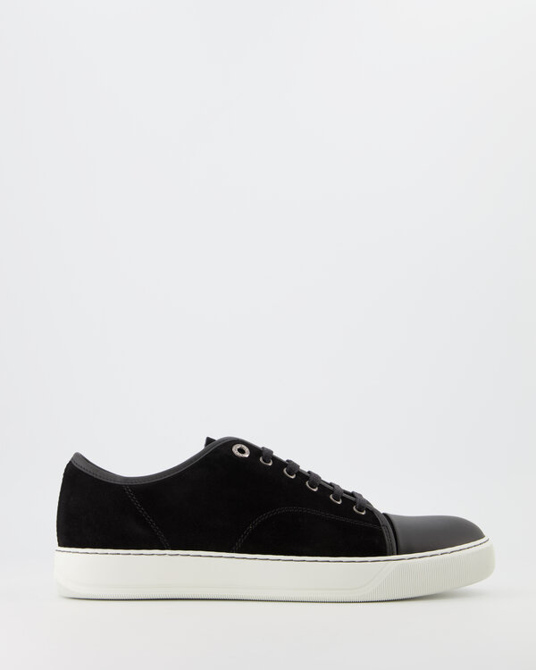 Suede Captoe Low Top Sneakers Black