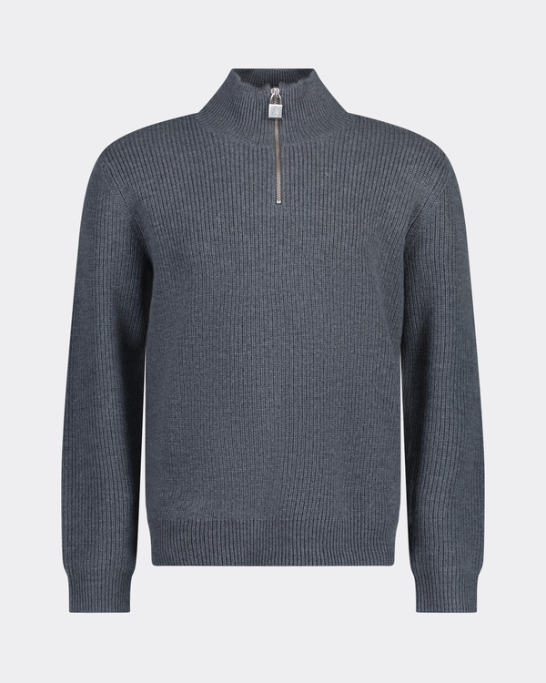 Padlock Puller Henley Sweater Dark Grey