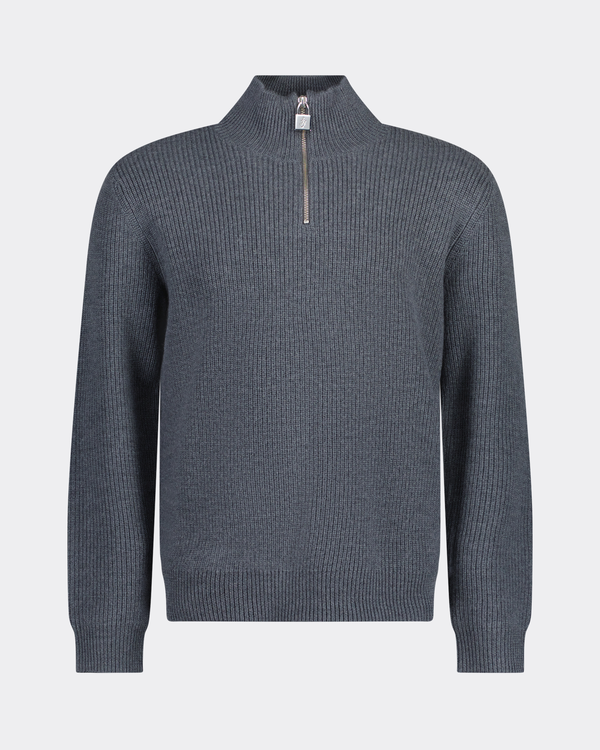 Padlock Puller Henley Sweater Dünkel Grau