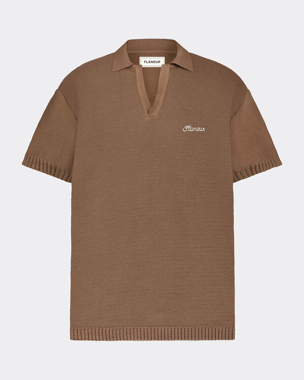 Signature Knit Polo Brown