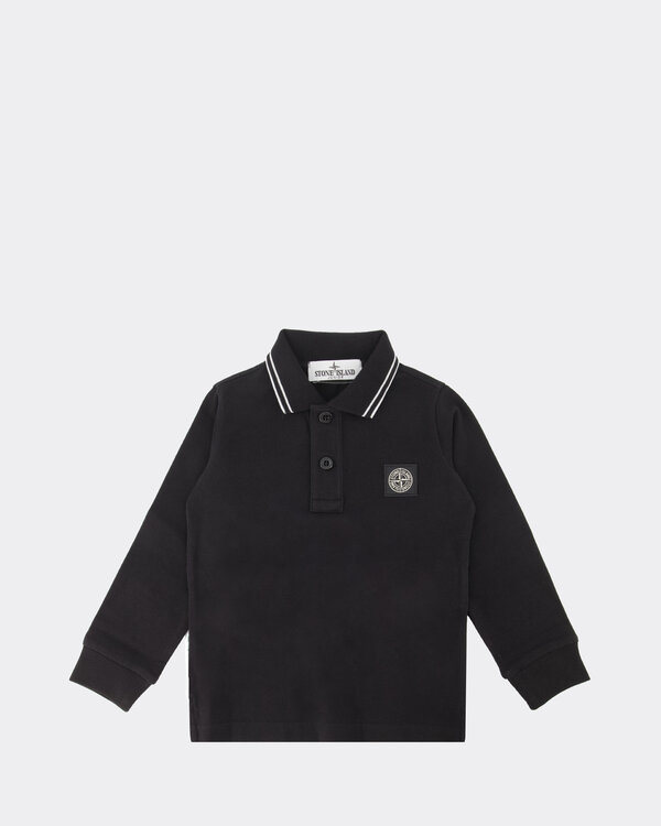 20748 Long Sleeve Basic Polo  Black