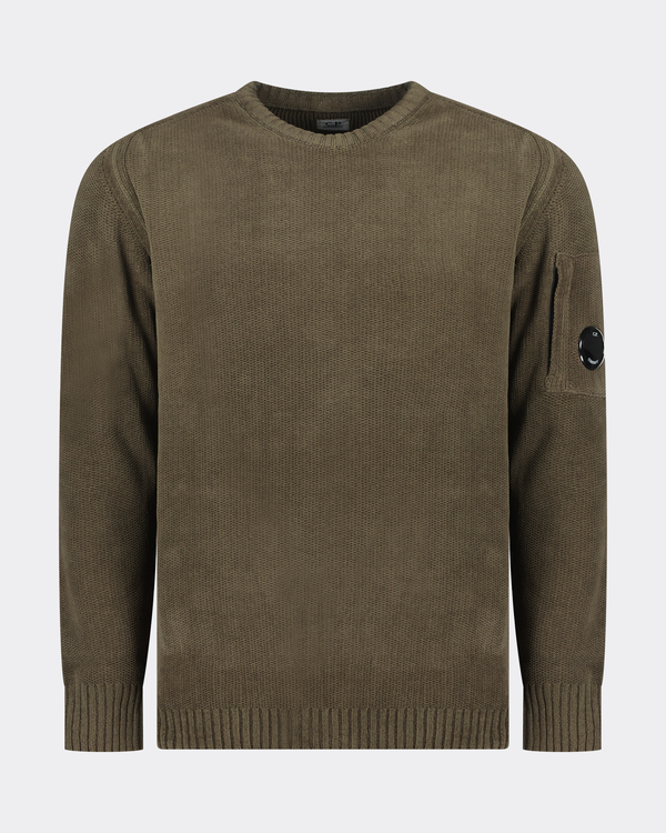 Crew Neck Knitted Sweater Olive