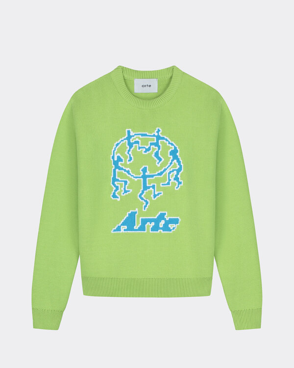 Kobe Pixel Dancers Knit Sweater Light Green