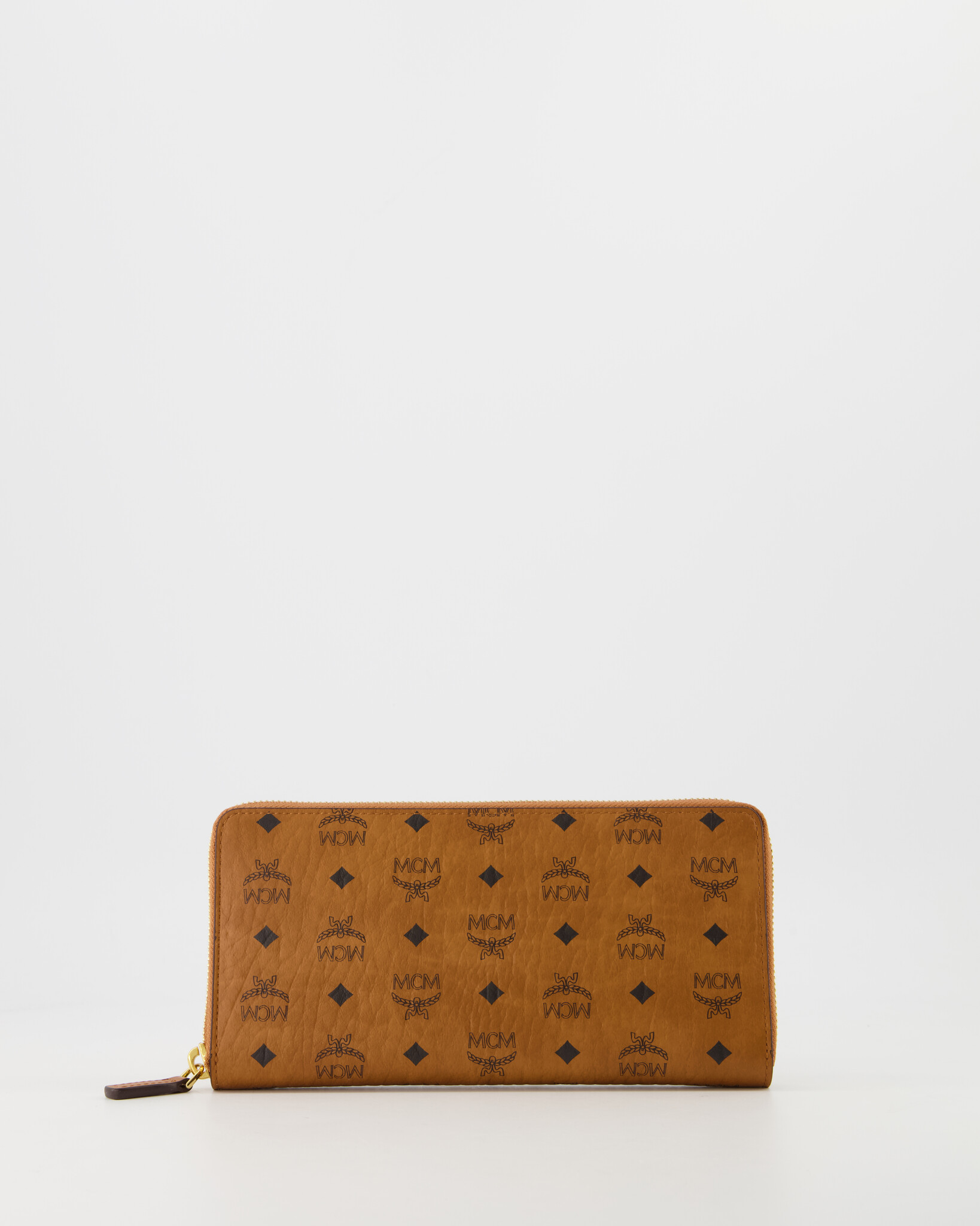 MCM Worldwide Aren VI Zip Around Wallet Cognac - Beachim