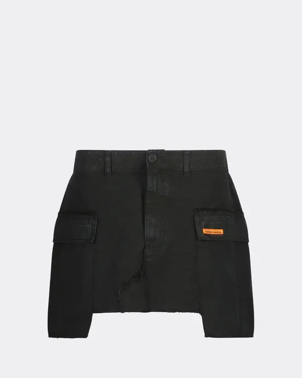 Vintage Wash Cargo Skirt Black