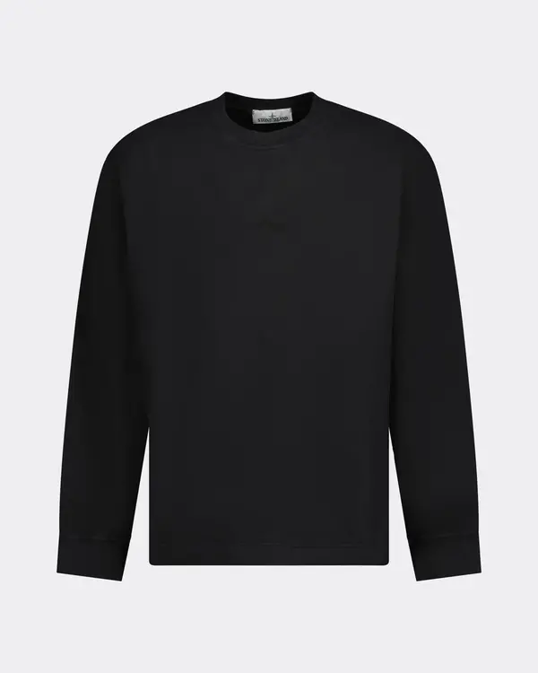 65477 Front Logo Sweater Black Oversized