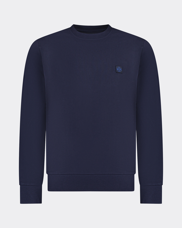 Girocollo Patch Sweater Navy