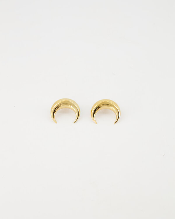 Regenerated Tin Moon Earrings Goud